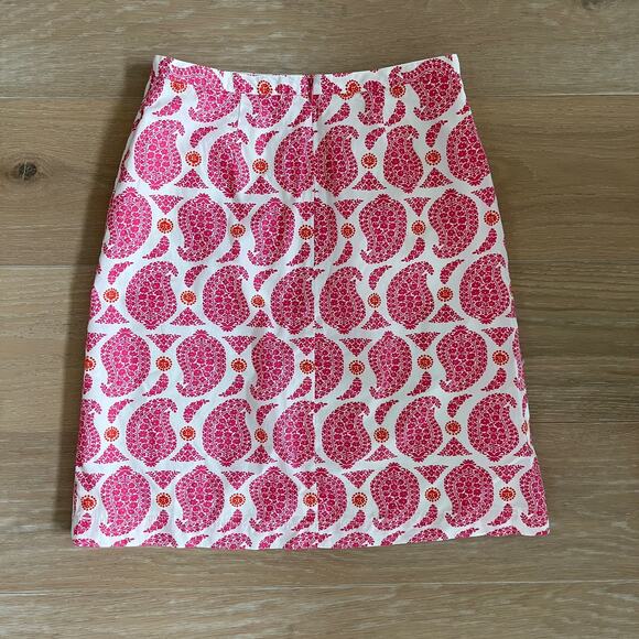 Boden New British Printed A-Line Skirt Party Pink Due Paisley 2 Petite - Picture 2 of 4